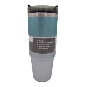 Trinkbecher Glitzer blau groß